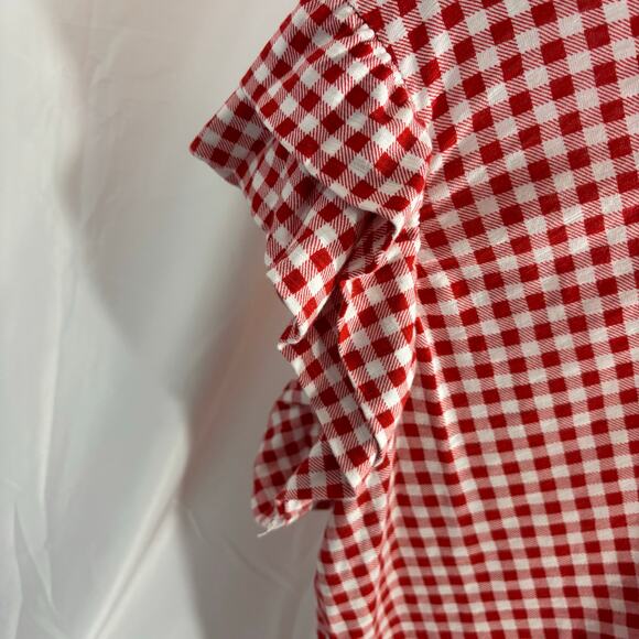 Torrid Women’s Belle Isle Gingham Crew Tank Red White Size 1 (14/16) - Picture 5 of 6